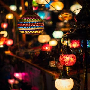 colorful hanging lanterns