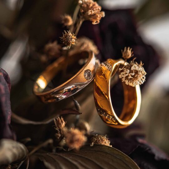Gold and diamond wedding rings Bespoke Fine Jewellery