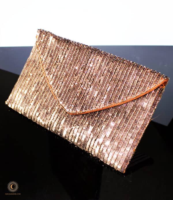 Copper or Bronze Beaded clutch