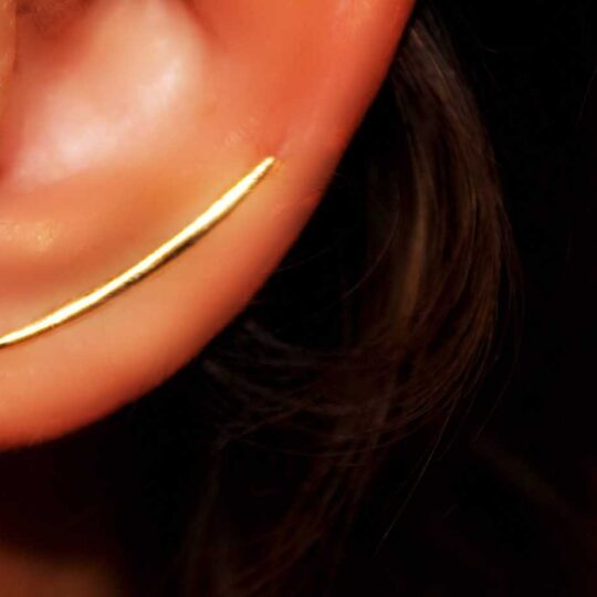 Polished climber earrings 18k
