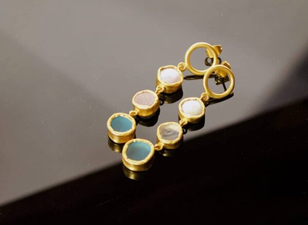 21k gold drop earrings