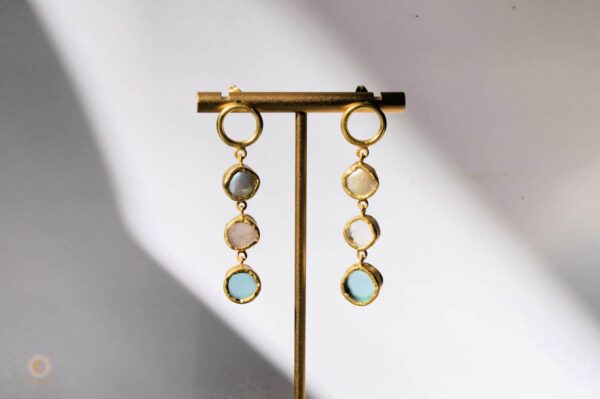 Gold plated semi precious earrings