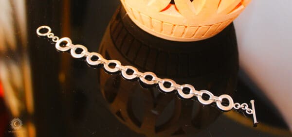 Silver Flat circle bracelet