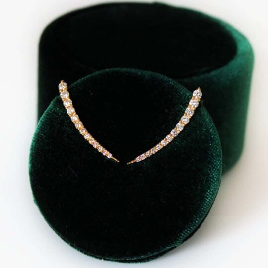 Diamond Climber Earrings up close