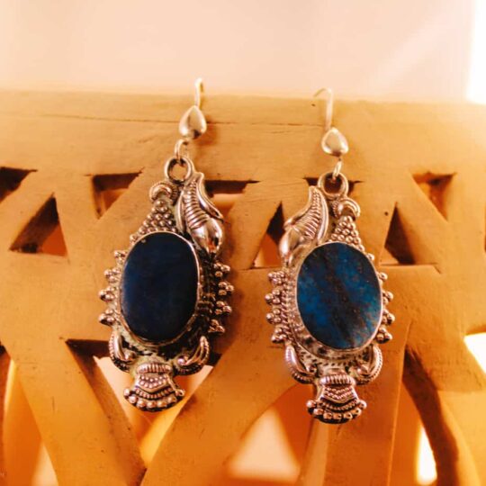 Silver and lapis earrings
