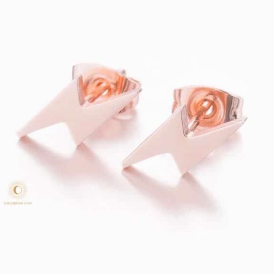 Rose gold Lightning Bolt Z studs
