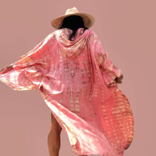 pretty pink beach cover up with hood.