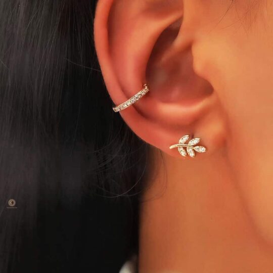 Ear Cuff with ear clip leaf