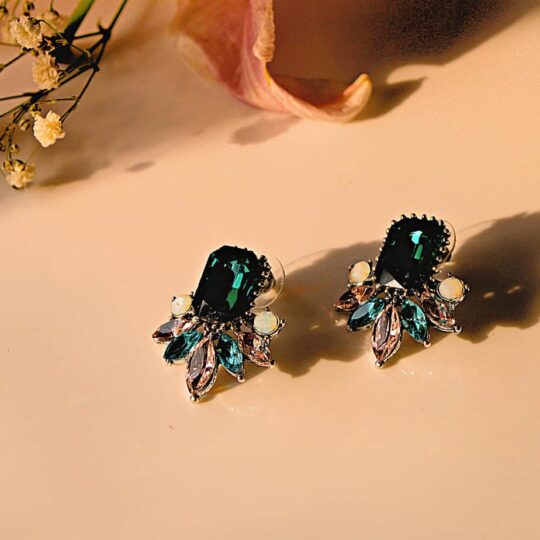 Crystal Earrings with large Emerald Cut Crystal
