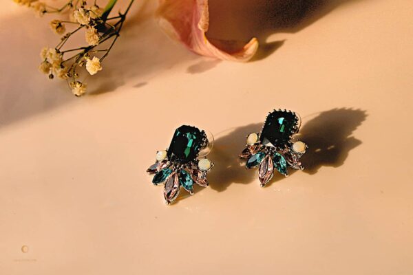 Crystal Earrings with large Emerald Cut Crystal