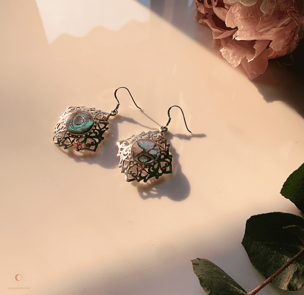 Silver and Abalone Shell Earrings
