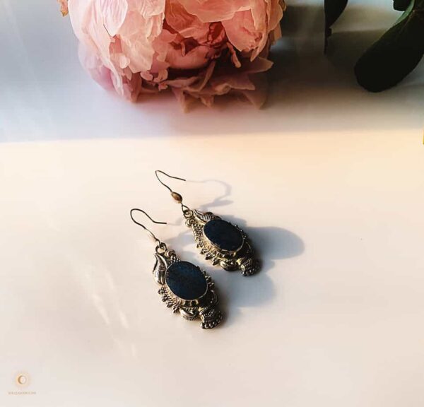 Silver and Lapis drop Earrings