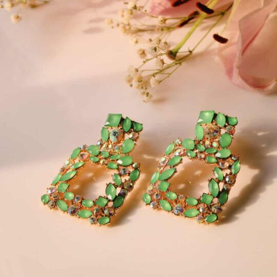 Apple Green Crystal Earrings