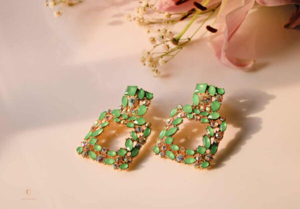Apple Green Crystal Earrings