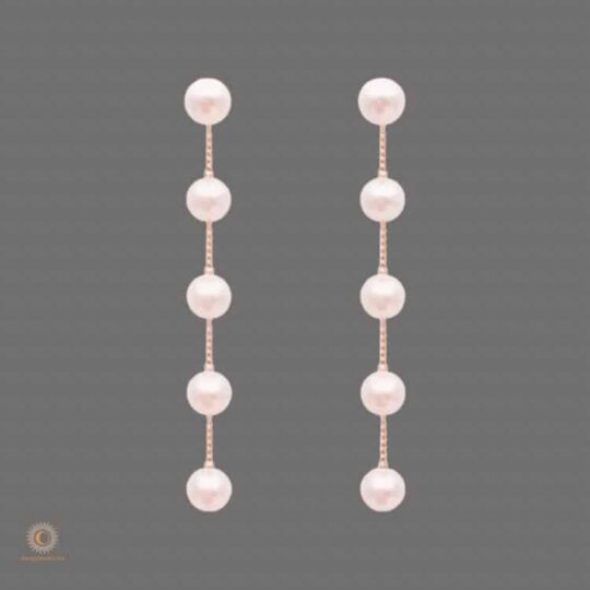 long chain pearl statement earrings