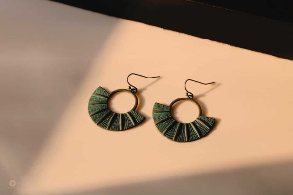 bronze affect boho style semi circle earrings