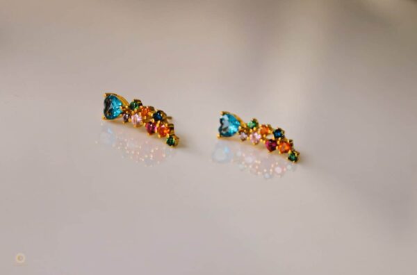 Climber Earrings made with crystals silver and gold plated