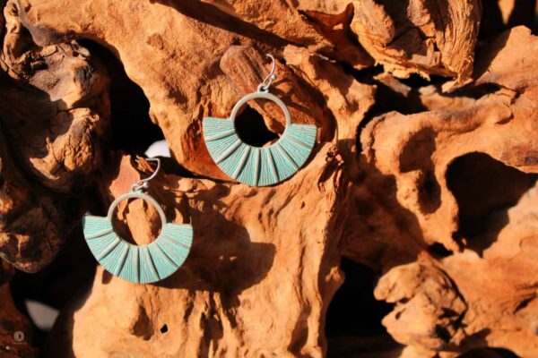 Bronze boho style earrings semi circle