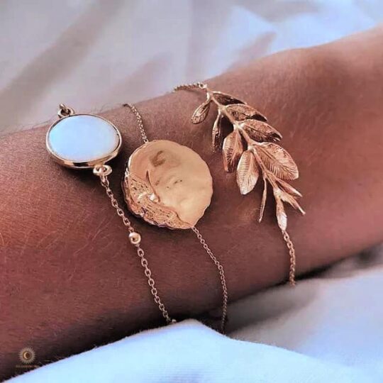 Stackable Bracelets Disc and Fern