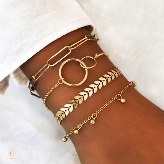 Stackable Bracelet Set gold in colour
