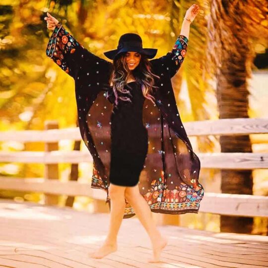 Floral Chiffon Beach Cover Up