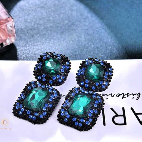 Square Drop Statement Earrings