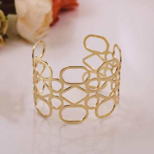 Gold Geometric wrap cuff