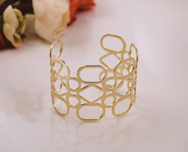 Gold Geometric wrap cuff