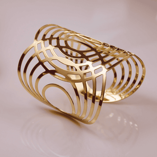 Gold weave cuff bracelet
