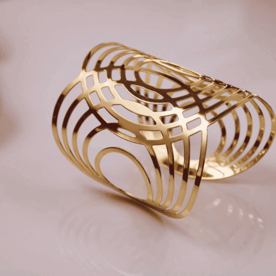 Gold weave cuff bracelet