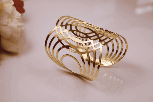 Gold weave cuff bracelet