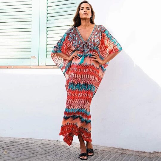 Kaftan Red Beach Dress