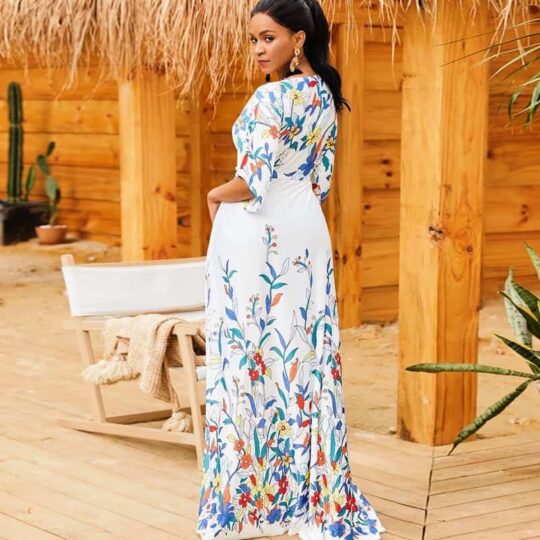 White and Floral Cover Up
