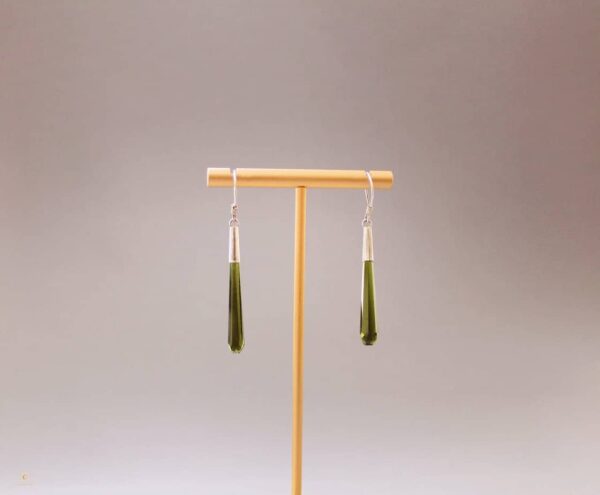 Green Jade Afghani transparent jade drop Earrings