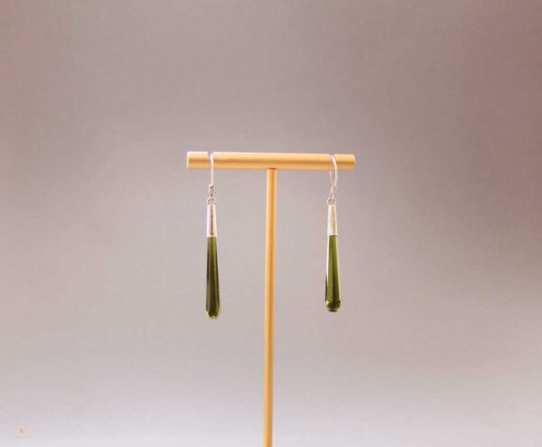 Green Jade Afghani transparent jade drop Earrings