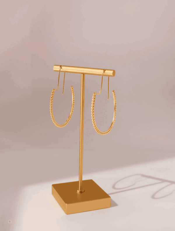 Gold Studded Hoop Earrings