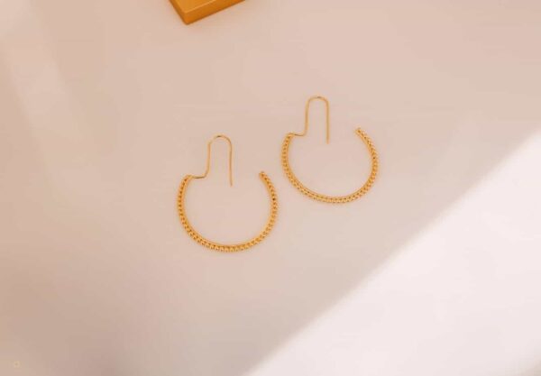 Gold Studded Hoop Earrings