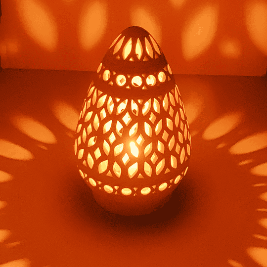 Lanterns large ceramic made in Bahrain Delmon Pottery with carved cut outs