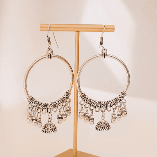 Large Round Boho Drop Earrings