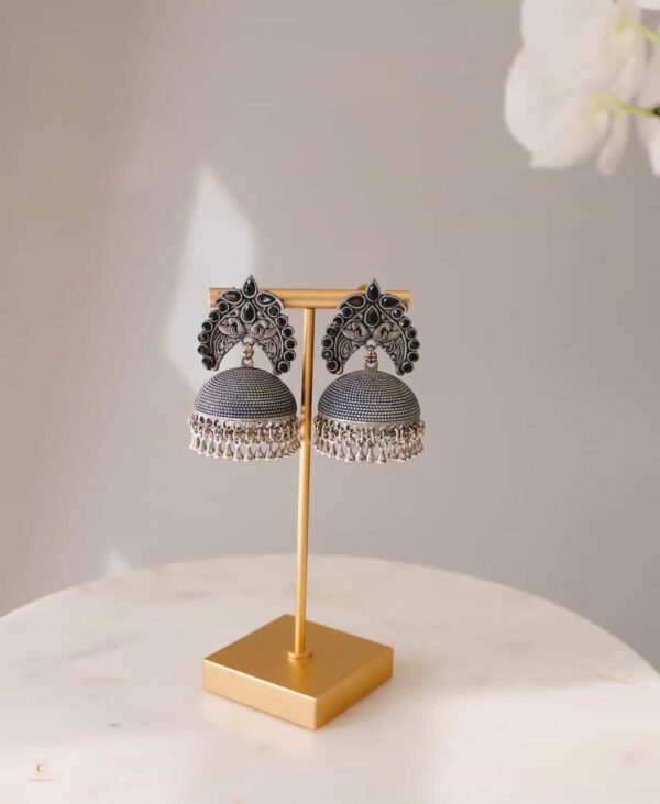 Indian Bell Earrings Grey
