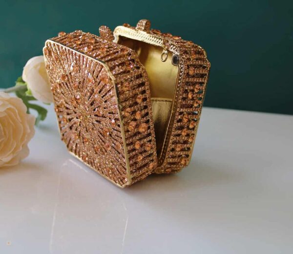 Champagne hard case clutch Art Deco bag