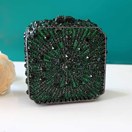 crystal clutch emerald box clutch evening clutch