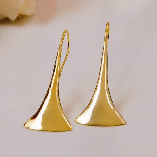 long gold statement earrings