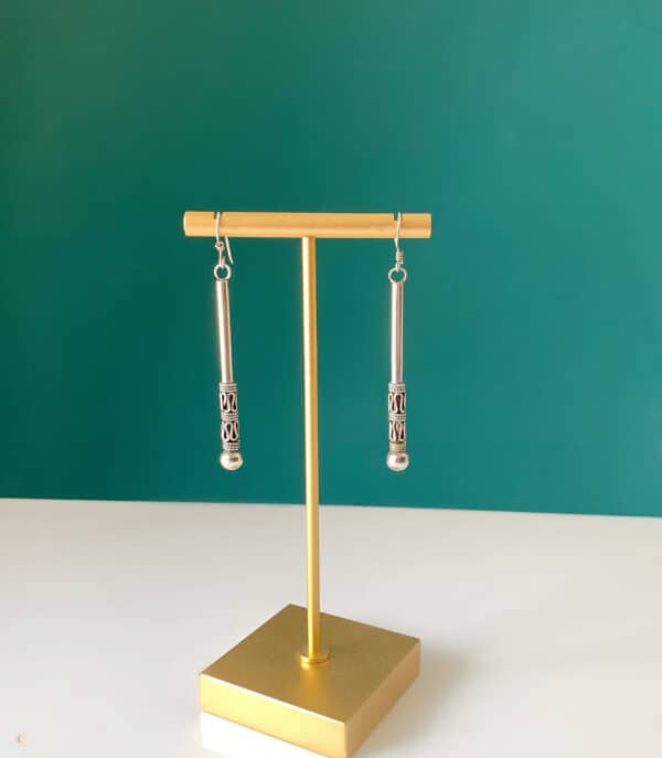 elegant long sterling silver earrings