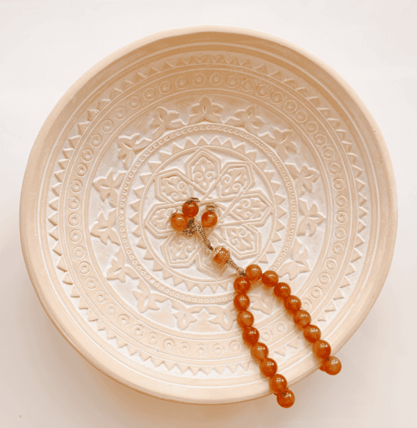 Arabic Pottery Plate with Geometric Pattern Wall Plates