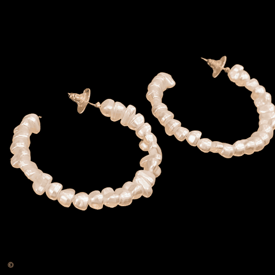 Soft Pearl Hoop Earrings gold plated