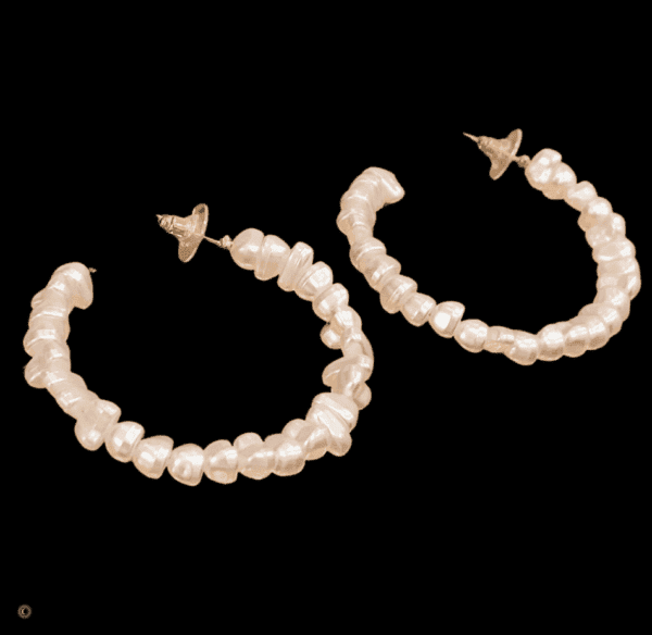 Soft Pearl Hoop Earrings gold plated