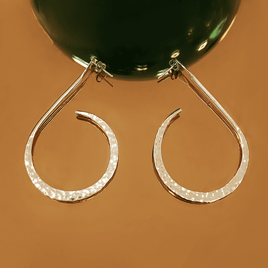 unique silver boho earrings with hammered swirl sterling silver