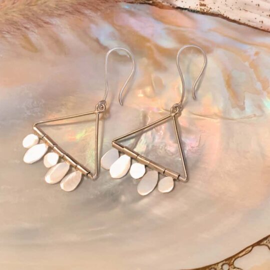 Silver Dangle Earrings with movable parts.
