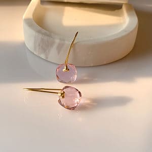Pink Quartz Drop Earrings